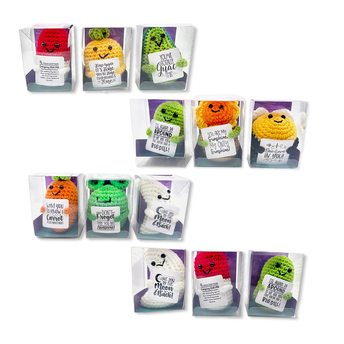 Emotional Support Crochet Plush Pals Boxed- 12/Display