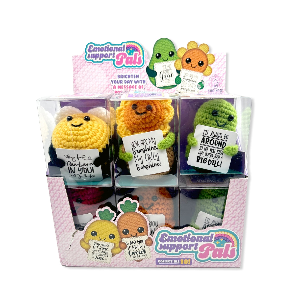 Emotional Support Crochet Plush Pals Boxed- 12/Display