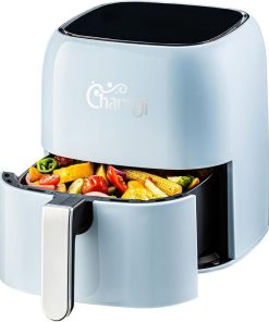 harmi 5QT Air Fryer – Beautiful Retro Design, Stylish Countertop Look, Safe Auto Shutoff, Digital Touchscreen, 8 Cooking Presets, Digital Recipes Included (Pastel Blue)